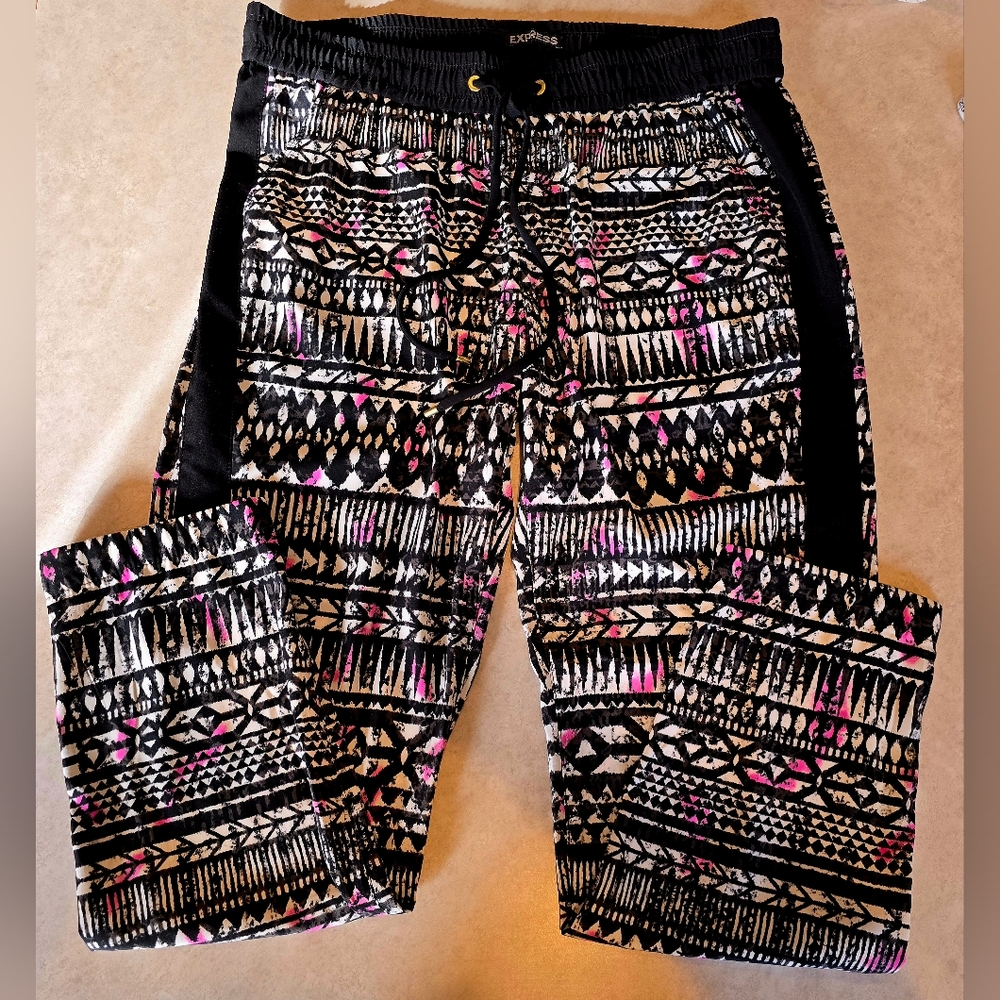 Express Tribal Patterned Draw String Jogger Pant … - image 3